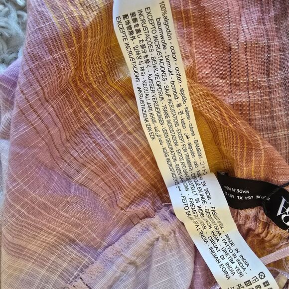 Zara Tan Pink Sleeveless Halter Plunging Beaded Embroidered Open Back Top Sz XL - Picture 11 of 11